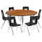 Flash Furniture 60 W, 60 L, 30.25 H, Chrome, Laminate, Particleboard, Plastic, Steel XU-GRP-16CH-A60-HCIRC-OAK-T-A-GG - alternate 4